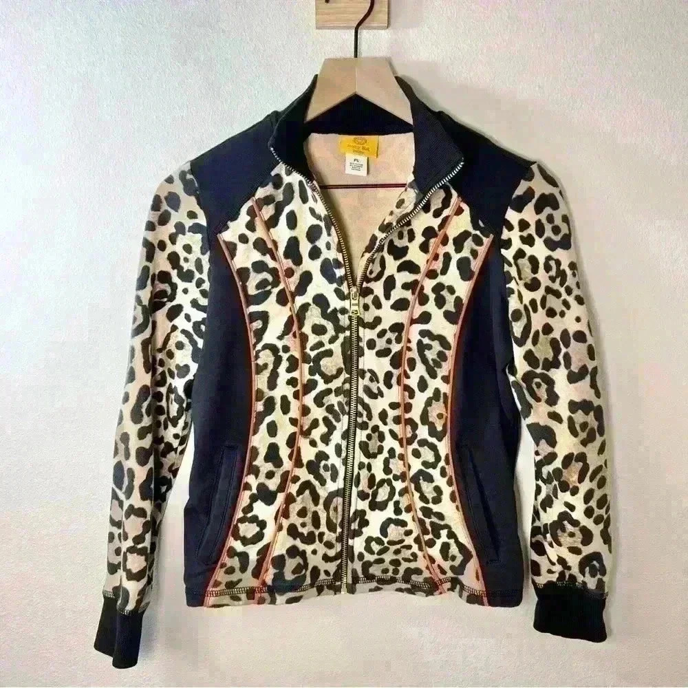 Ruby Rd Women’s Petite Leopard Print Zip-Up Size Petite Small